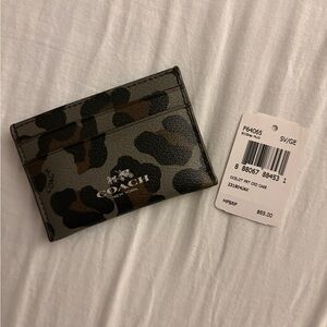 Coach Card Holder in Black and Brown